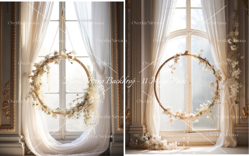 11 Floral Ring Backdrop Overlays Maternity Overlays for - Etsy