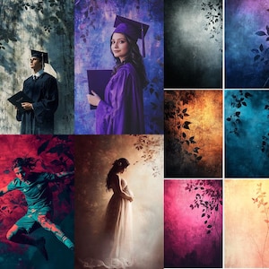 152 Vintage Rembrandt Old Master Grunge Abstract Digital Backdrop, Professionally Crafted Senior School Portraits Studio Background
