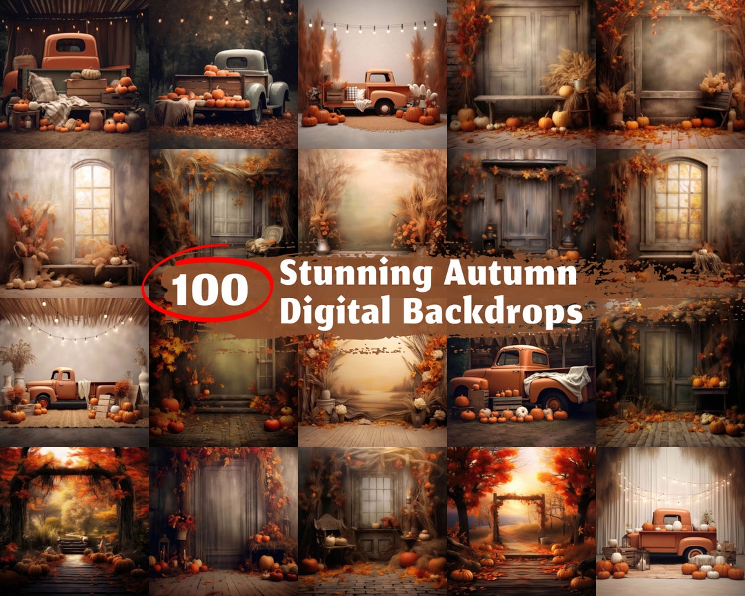100 Autumn Digital Backdrops Stunning Fall Backgrounds Autumn Backdrops ...