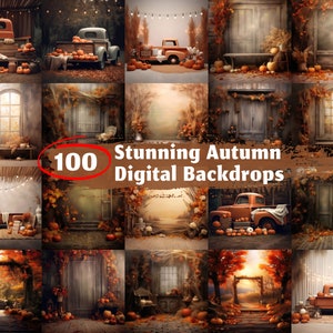 100 Autumn Digital Backdrops Stunning Fall Backgrounds Autumn Backdrops Maternity Backgrounds, Overlays For Photography Composite Photoshop