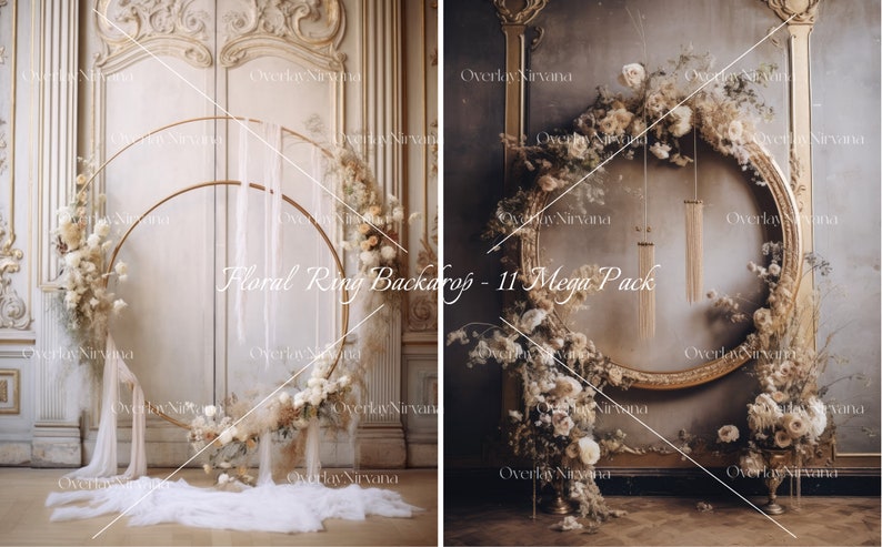 11 Floral Ring Backdrop Overlays Maternity Overlays for - Etsy