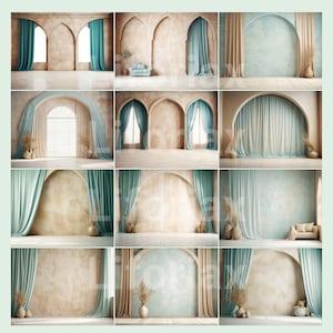 Minimal Arches Set Digital Backdrops, Maternity Backdrop Overlays Studio Backdrop Overlays Portrait Fine Art Textures, Digital Background