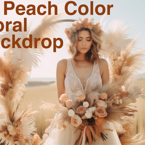 20 Floral Peach Color Backdrop Overlays -  Floral Texture Digital Backdrops - Maternity Backdrop Overlays, Flower background, Peach color