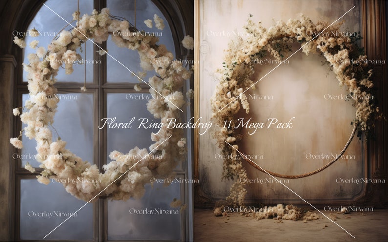 11 Floral Ring Backdrop Overlays Maternity Overlays for - Etsy