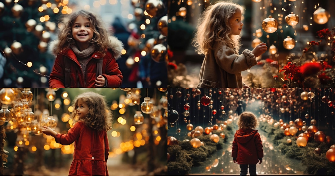 Gold Christmas Bokeh Digital Background Bundle Festive Christmas