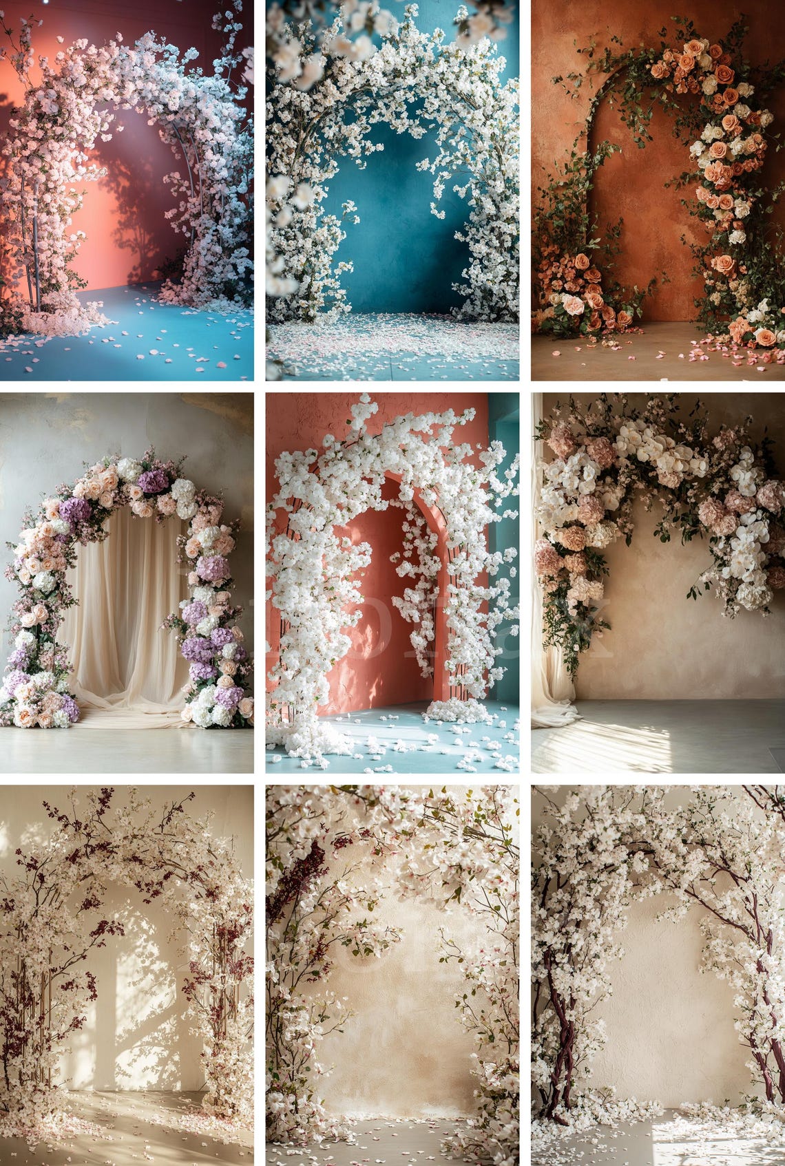69 Elegant Set Digital Backdrops, Flower Studio Maternity Backdrops ...