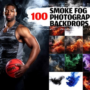 100 Smoke Fog Digital Photography Backdrops Sports Background for Football Softball Basketball Tennis Poster Soccer Banner Smoke background