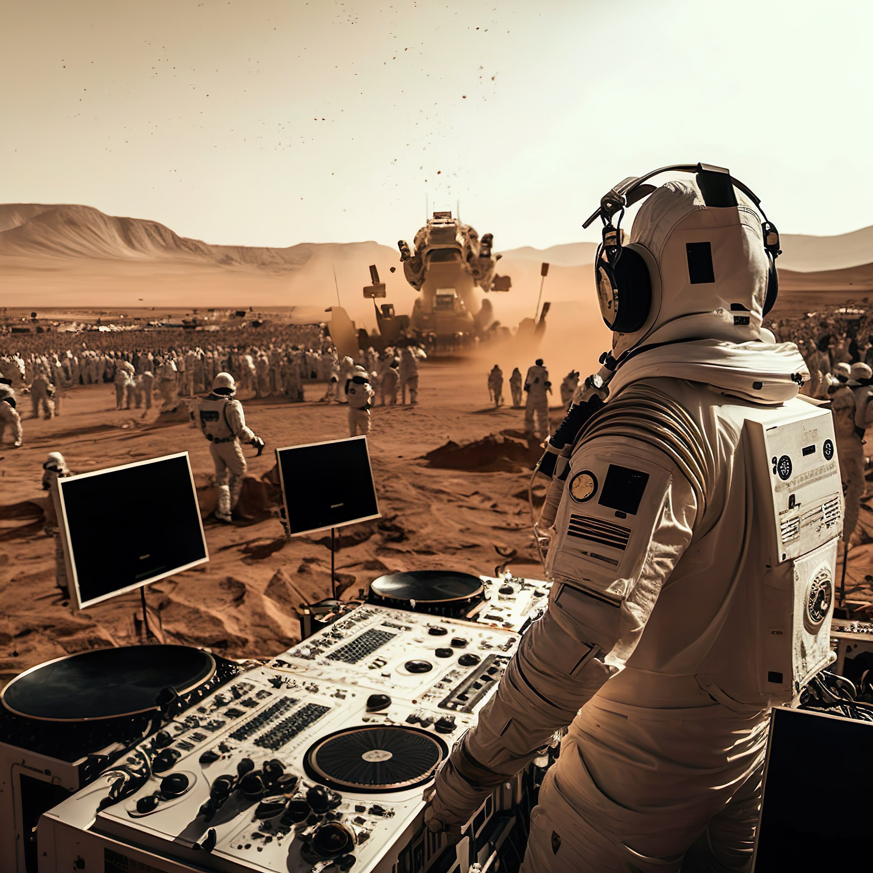 Astronaut Djing to a Crowd on Mars Digital Immediate - Etsy
