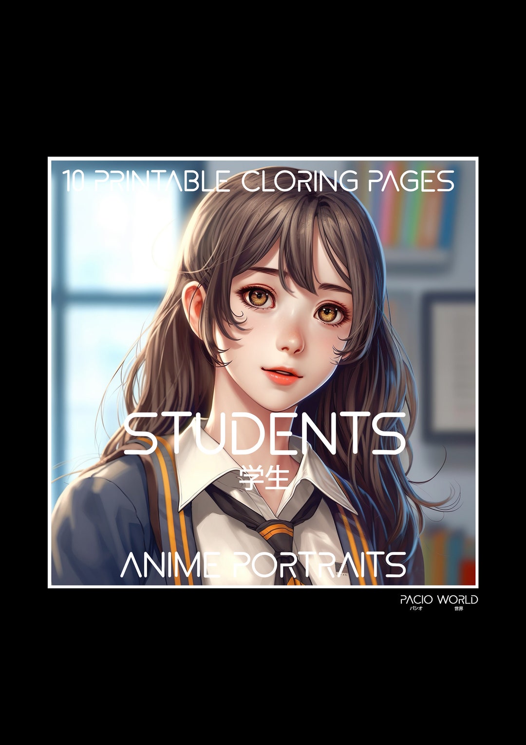 10 Coloring Pages to Print Anime Portraits Students Etsy