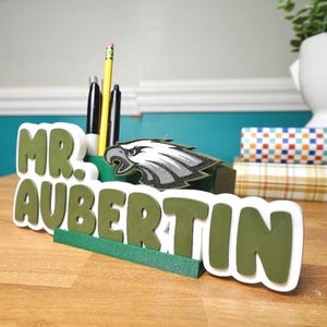Placa de identificação personalizada feita à mão dos Eagles | Decoração de mesa de futebol personalizada para o dia do jogo | Presente dos Philadelphia Eagles