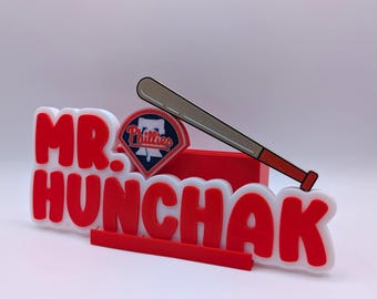 Placa de identificación personalizada hecha a mano de los Phillies/Eagles/Decoración de escritorio personalizada para el día del partido de fútbol americano/Regalo de los Philadelphia Eagles