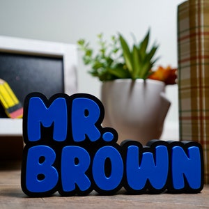 Placa para el nombre del maestro/Fiesta de graduación/Decoración de escritorio/Letrero escolar casero/Placa de pared para niños/Tableta de trabajo personalizada