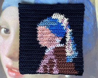 Girl With a Pearl Earring Crochet PDF Pattern | Painting Portrait Dutch Art Artist | Johannes Vermeer | Graphghan Alpha | Advanced Beginner