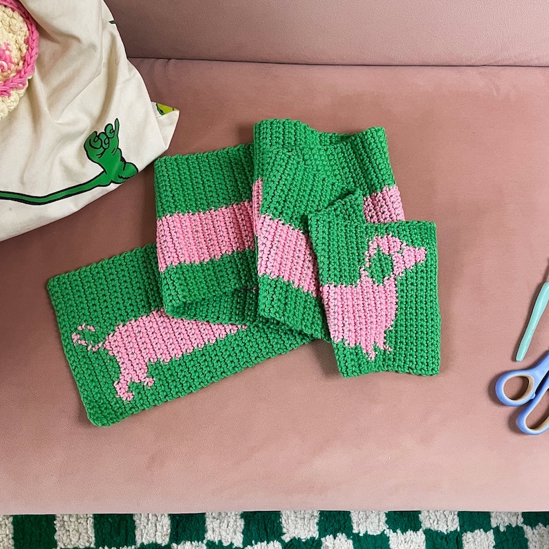 PDF Sausage Dog Scarf Crochet Pattern Cute Easy Beginner Etsy