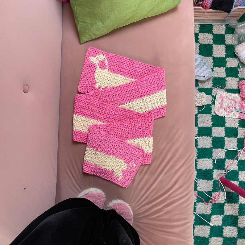 PDF Sausage Dog Scarf Crochet Pattern Cute Easy Beginner Etsy