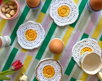 Egg Coasters Crochet Pattern | Quick Beginner Project