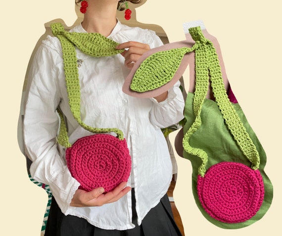 バッグ Cherry-Pattern Scarf& Tote Set PDF Cherry Bag Crochet Pattern | Cute Advanced Beginner