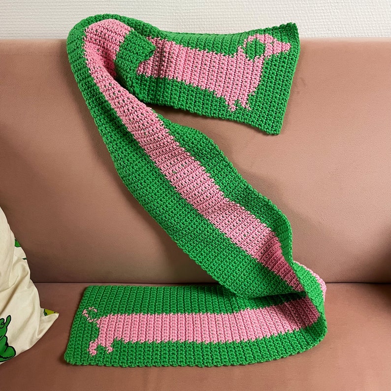 PDF Sausage Dog Scarf Crochet Pattern Cute Easy Beginner Etsy