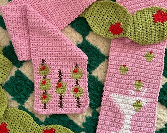 Olive & Dirty Martini Scarf Crochet Patterns DISCOUNTED