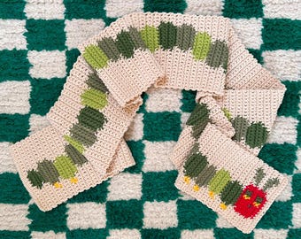 Caterpillar Scarf Crochet Pattern | Beginner Friendly Tapestry Project