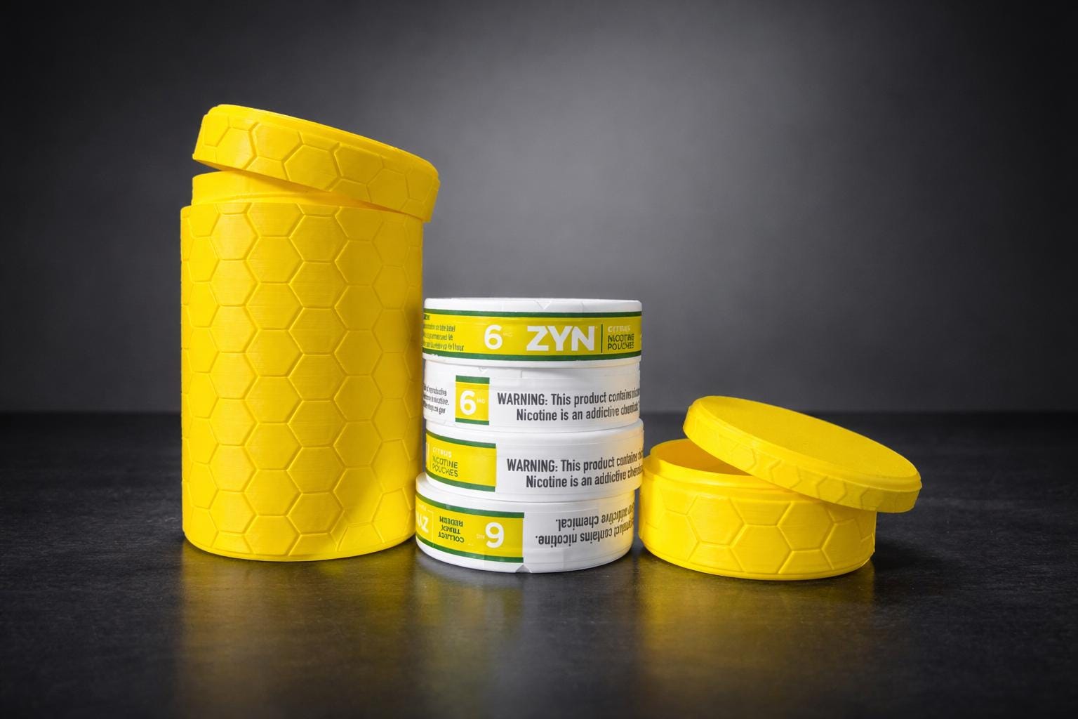 Barattolo Porta Snus ZYN In Alluminio – 3 Strati, Ermetico – Colore Grigio Metallizzato