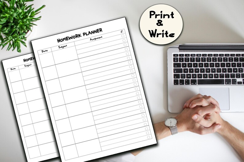 Student Assignment Tracker Printable | Homework Log and Academic ...
