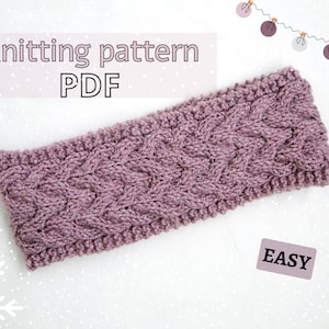 Cable waves headband knitting pattern/ easy headband knitting pattern/ PDF knitting pattern