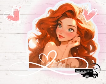 Ariel Disney Princess Sticker, Waterproof Vinyl Decal