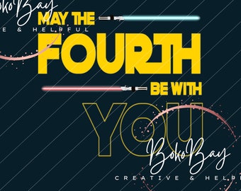 May The 4th Be With You SVG: design per maglietta di Star Wars (download digitale)