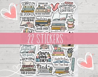 Bookish Stickers: Reader Themed Sticker Pack (22 Stickers)