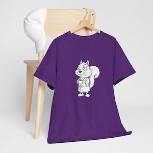 Uroczy wiewiórczy T-shirt, słodki kreskówkowy zwierzęcy T-shirt, zabawny T-shirt dla miłośników natury, unisexowy prezent z grafiką leśną