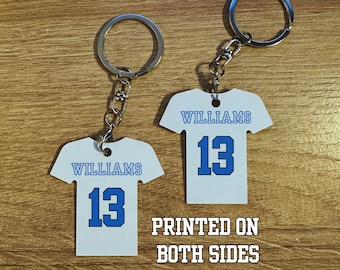 Personalized Jersey Keychain, Team Bag Tag, Custom Name
