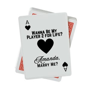 Personalized Will You Marry Me Playing Card, Unique Proposal Idea, Creative Romantic Marriage Proposal, Marry Me Sign