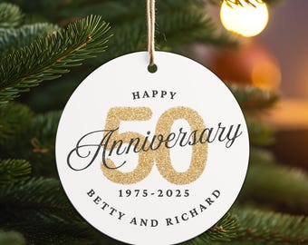 Personalized 50th Anniversary Ornament, Golden Anniversary Gift