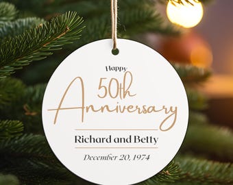 Personalized 50th Anniversary Ornament, Golden Anniversary Gift