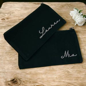 Custom Name Pencil Case Birthday Gift for kids, Birthday favor bag, Canvas Pouch, School Accessories, Zipper Pouch, Summer Camp Gift