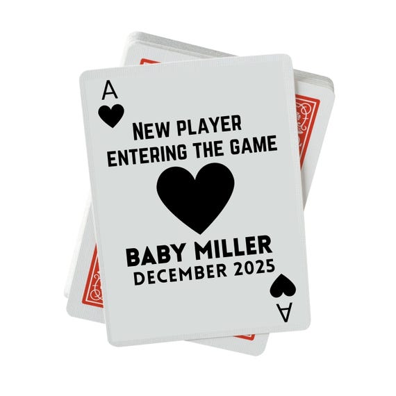 Playing Card Pregnancy Announcement, Poker Card for Grandparent Baby Announcement, Novelty Baby Announcement Gift, Baby Reveal Card