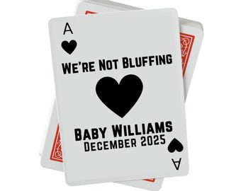 Playing Card Pregnancy Announcement, Poker Card for Grandparent Baby Announcement, Novelty Baby Announcement Gift, Baby Reveal Card
