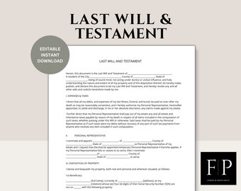 Last Will and Testament Template