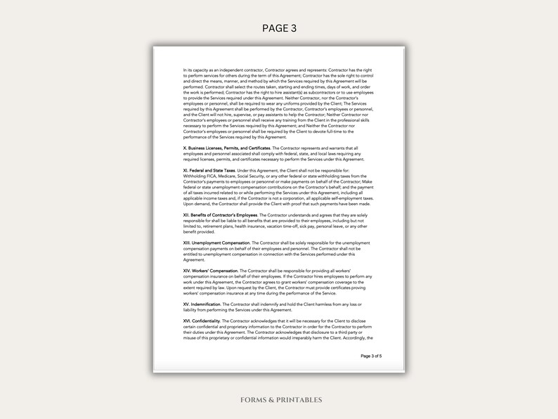 Construction Contract | Editable in MS WORD | PDF Printable | Instant ...