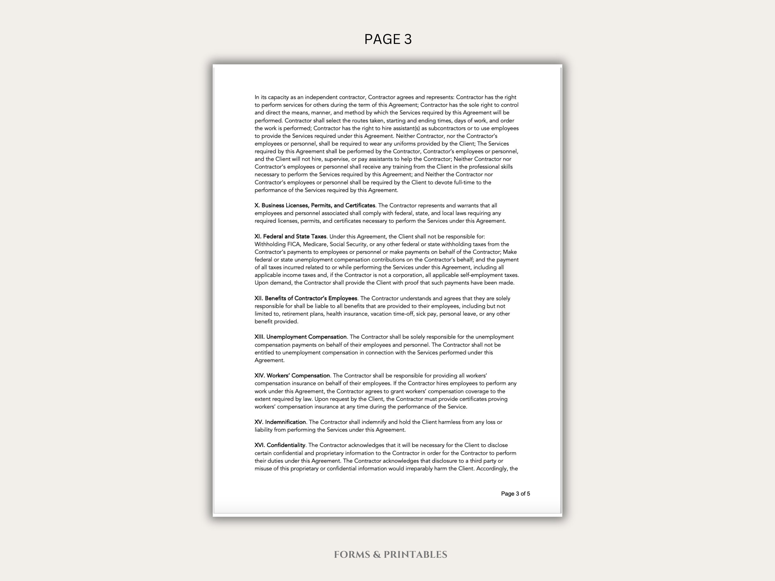 Construction Contract | Editable in MS WORD | PDF Printable | Instant ...