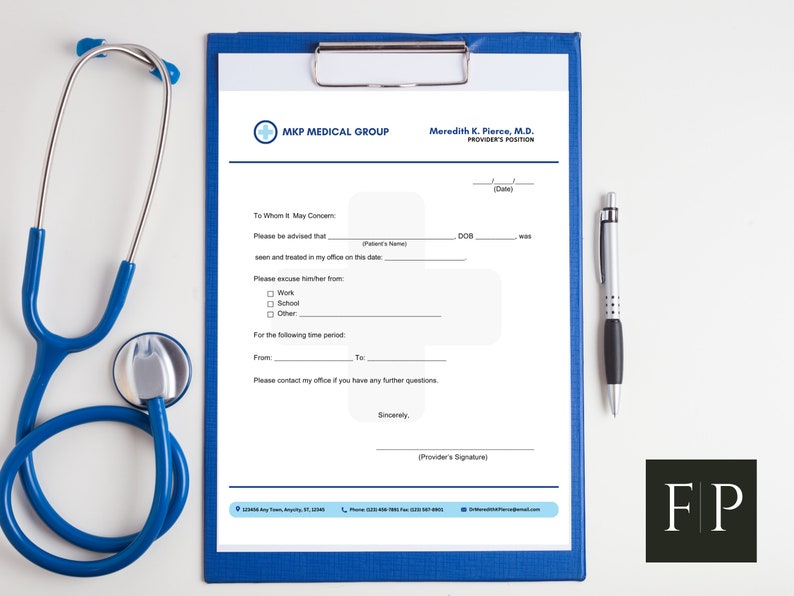 Doctor’s Excuse Note With Signature | Doctor Excuse Work School ...