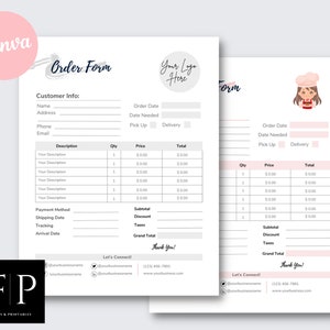 Order Form Template | Custom Order Form | Small Business Order Form | Instant Digital Download
