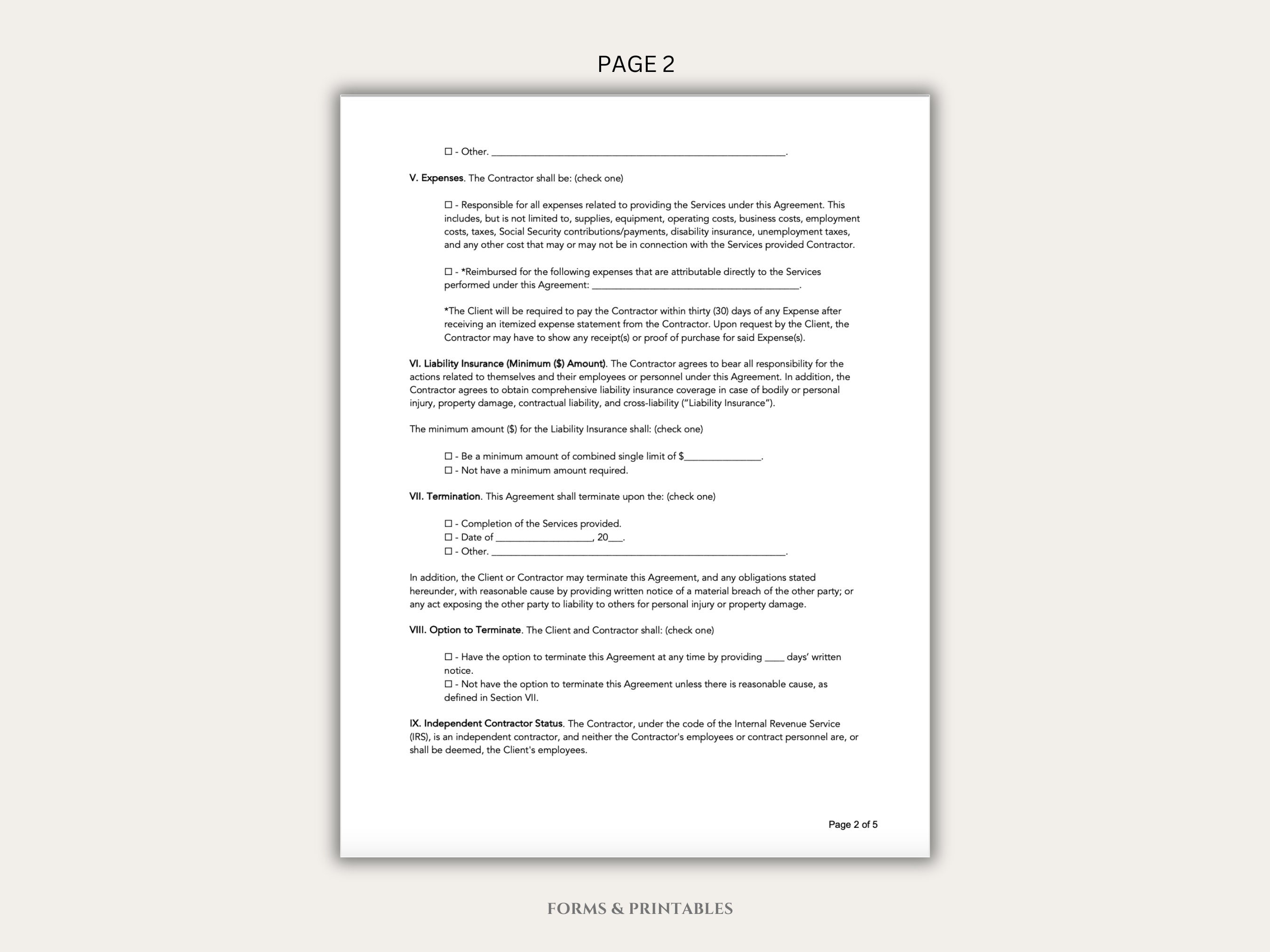 Construction Contract | Editable in MS WORD | PDF Printable | Instant ...