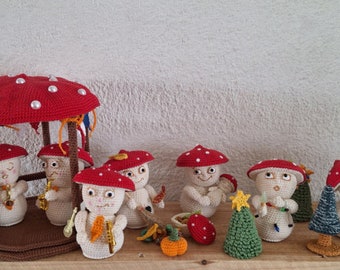 Patron au crochet PDF Toadstools : 5 en 1 ! Modèle SEULEMENT - Anglais et Néerlandais