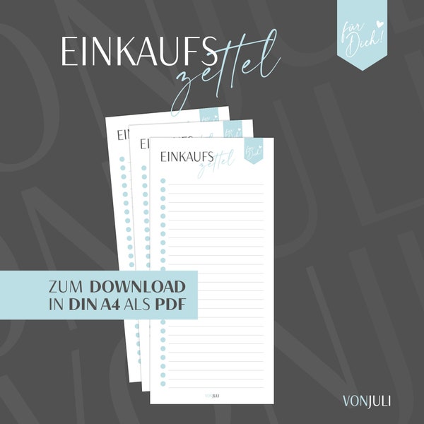 Einkaufszettel zum Download