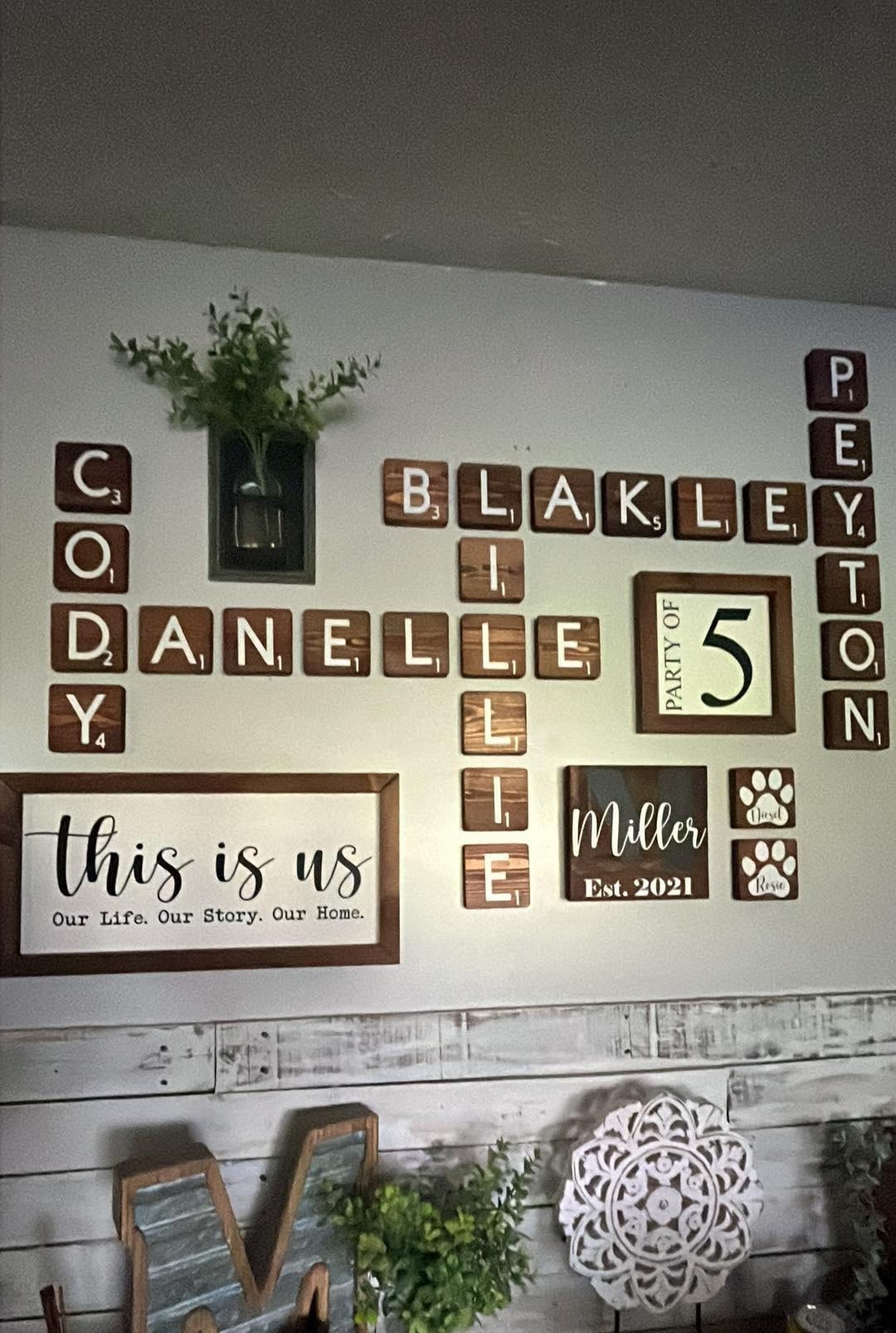 3.5in Personalized Wooden Scrabble Wall Tiles Large Scrabble Etsy UK