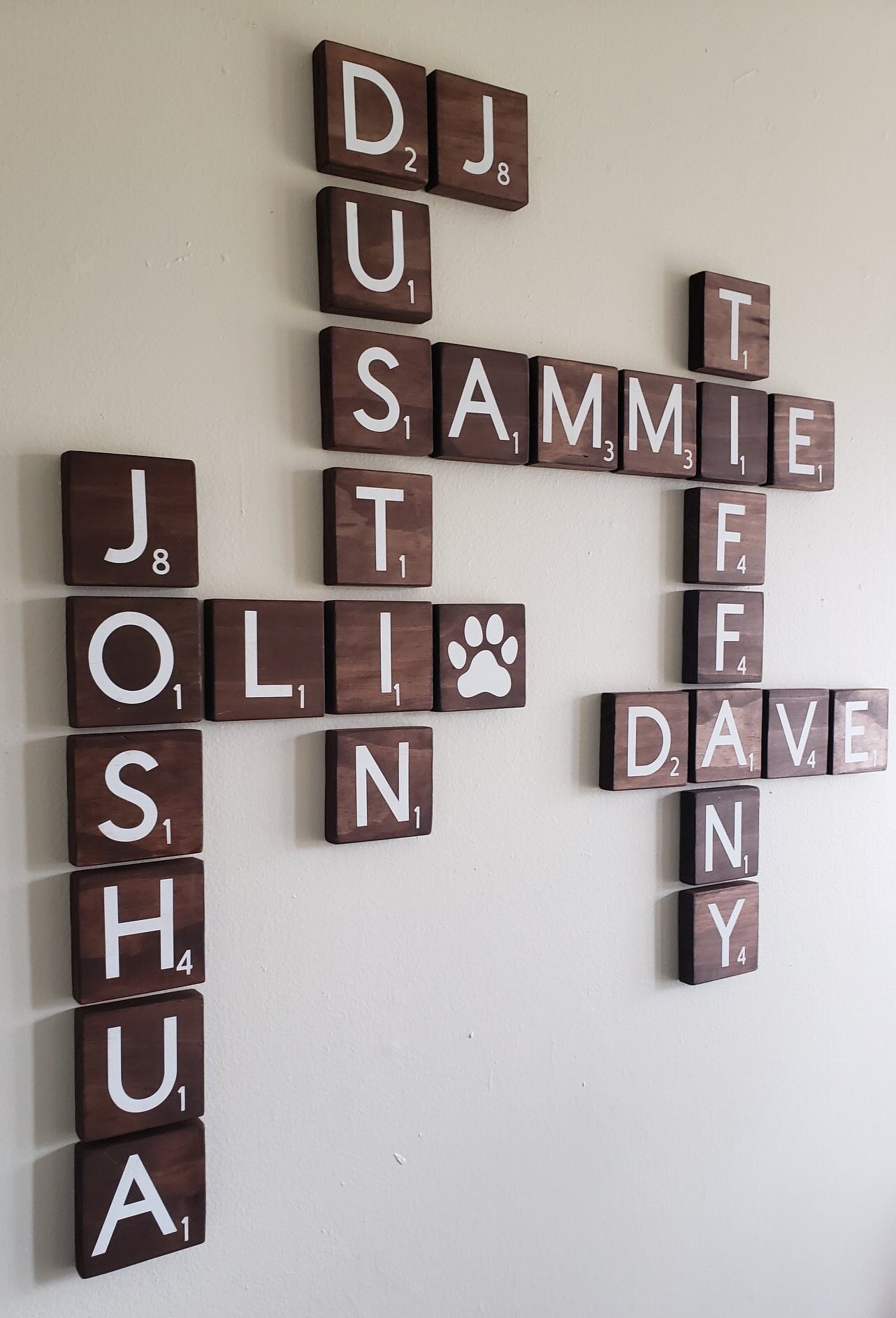 5.5in Personalized Wooden Scrabble Wall Tiles Large Scrabble Etsy