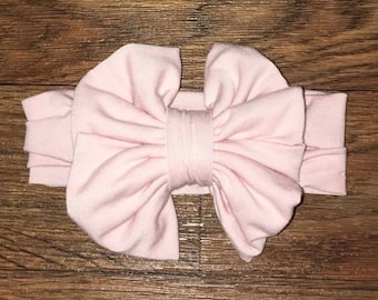 Light Pink Messy Bow Headwrap