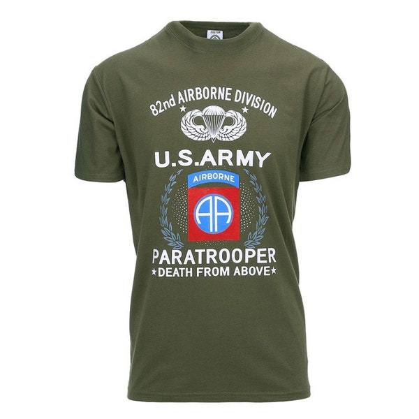 T-Shirt US Army Fallschirmjäger 82nd + vlag